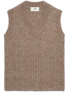 Жилет в рубчик Ami Paris, коричневый