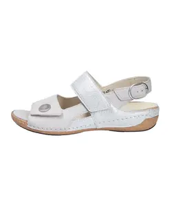 Удобные женские сандалии из мягкой нубуковой кожи. Waldlã¤Ufer, серый