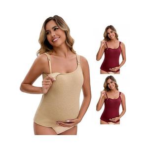 3 упаковки женских термомаек для беременных с встроенным бюстгальтером для кормления, регулируемые бретели Inspire Chic, Red Yellow