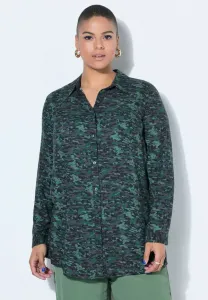 Камуфляжная блузка прямого кроя с длинными рукавами и пуговицами Studio Untold, Matt Green