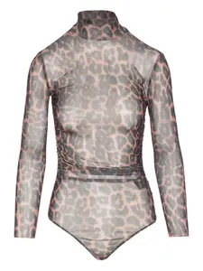 Боди с анималистичным принтом Aniye By, коричневый