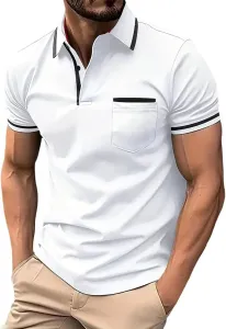 Мужская поло с коротким рукавом Slim Fit, цветной блок