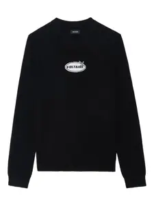 Свитер с круглым вырезом и логотипом Kennedy Zadig&Voltaire, черный