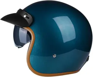 Ретро винтажный полушлем-«реактивный шлем», мотоциклетный шлем, шлем-«шапочка», одобрен DOTECE, шлем-«реактивный шлем», шлем для скутера со встроенным визором, открытый мотоциклетный полушлем для мужчин и женщин HaiBing, 8