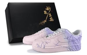 Nike Кроссовки Air Force 1 Wondrous Brush Blossoms, Misty Blue Veil Low Top для скейтбординга, унисекс, розовые, фиолетовые