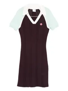 Платье с V-образным вырезом и логотипом Casablanca, коричневый