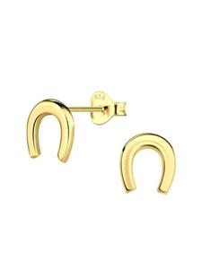 Alexander York Серьги-подковки, серьги-гвоздики из золота и серебра 925 пробы, комплект из 2 штук