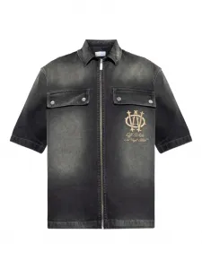 Джинсовая рубашка с короткими рукавами Off-White, черный