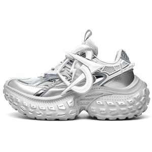 Нескользящие, износостойкие, дышащие, легкие низкие кроссовки с массивным верхом, унисекс, серебристые MVA, Silver