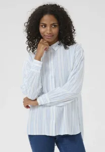 Блузка камилия на пуговицах Kaffe, Chalk Soft Chambray Stripe
