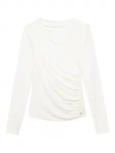 Драпированный топ Bray с длинными рукавами ANINE BING, белый