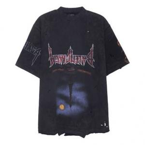 Футболка paris moon upside down t-shirt oversized 'black faded' Balenciaga, черный