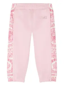 Джоггеры с принтом и вставками Versace Kids, розовый