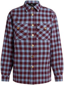 ETRO рубашка из жаккардовой ткани с подкладкой в клетку, красный