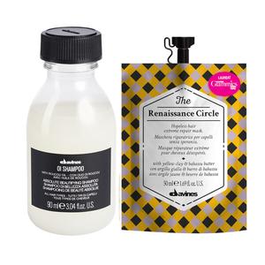 Набор для всех типов волос: шампунь, 90 мл + восстанавливающая маска, 50 мл Davines Oi oil
