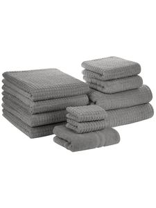 Beliani Набор полотенец ATAI из 11 предметов, серый