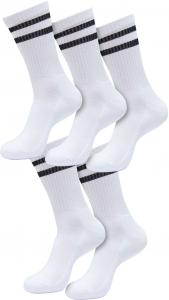 Носки Urban Classics Double Stripe Socks 5-Pack, белый/черный