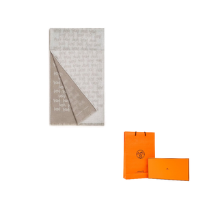 HERMES Шарф из кашемира и шелка мужской серый