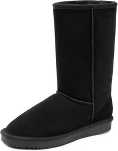 Женские высокие зимние ботинки DREAM PAIRS с искусственным мехом, застежка-пуловер, теплые и удобные уличные ботинки для женщин, пушистые классические, Black