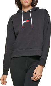 Женская толстовка Tommy Hilfiger Medium с логотипом, флагом, завязками и карманом, Charcoal