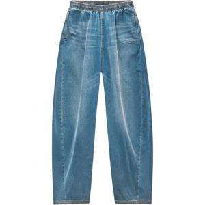 Джинсы с эластичным поясом oversize Alexander Wang, голубой