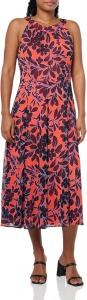 Женское платье миди Tommy Hilfiger без рукавов с халтер-бретелькой и расклешенным лифом, Grenadine Multi