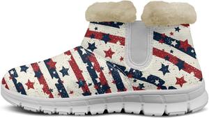 Сапоги Howilath с флагом, зимняя обувь для женщин 2024 года, удобные ботильоны с противоскользящей подошвой, Usa Flag Vertical
