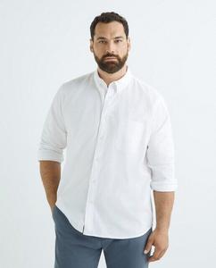 Мужская спортивная рубашка большого размера, гладкая, натурального стрейча Emidio Tucci, белый