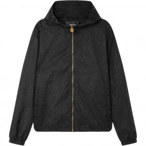VERSACE Бархатная толстовка с капюшоном на молнии, Black