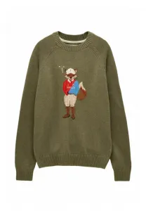 Обычный джемпер fitjonty fox Joules, Khaki Green Crew Neck Knitted