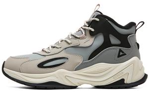 Кроссовки PEAK Skateboarding Shoes Men High-top Light Gray-black, черный