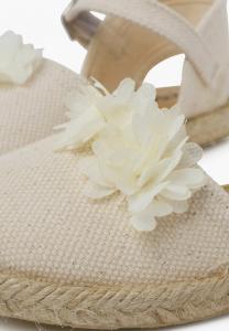 Балетки с ремешками CEREMONIA FLORES ORGANZA Pisamonas, бежевый