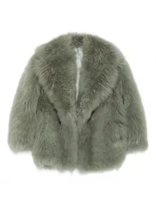 Шуба с воротником-шалькой Salvatore Santoro, зеленый