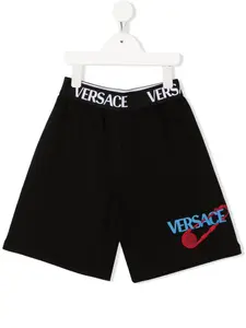 Спортивные шорты с логотипом Versace Kids, черный