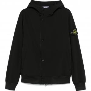STONE ISLAND Куртка с капюшоном и нашивкой с логотипом, Black