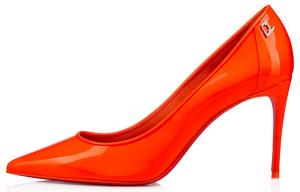 Christian Louboutin Туфли на тонком каблуке CL LUBOTING, высокие, 8,5 см, женские, оранжево-желтые