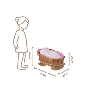 Плетеная кровать для кукол 46х28 Н20/25 - универсальная WickerPL