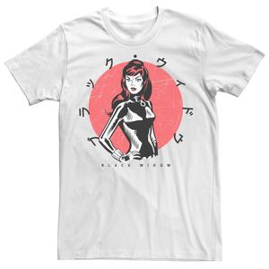Мужская футболка с изображением портрета кандзи Black Widow Marvel
