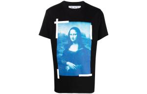 Футболка мужская Off-White Monalisa, черный / синий