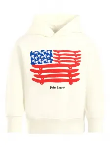 Худи с принтом Palm Angels Kids, белый