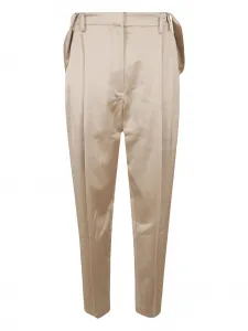 Атласные брюки Brunello Cucinelli, бежевый