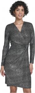 Женское трикотажное платье с блестками Calvin Klein, Black/Silver
