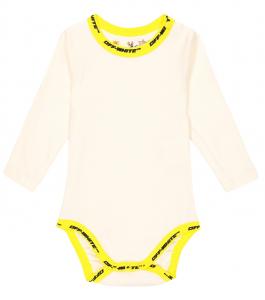 Детское боди из хлопкового джерси Off-White Kids, белый