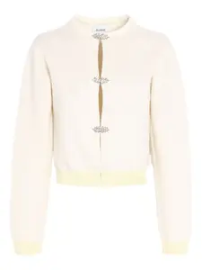 Кашемировый кардиган с драгоценными камнями Barrie, нейтральный