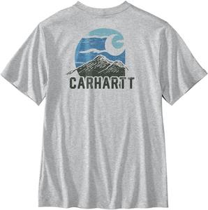 Мужская легкая футболка Carhartt Plane Mountain с коротким рукавом, свободного кроя, Heather Gray
