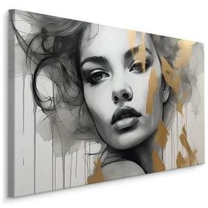 Картина на холсте Muralo abstraktes Frau Porträt, 100x70x70 см цвет beige/schwarz/grau/weiß