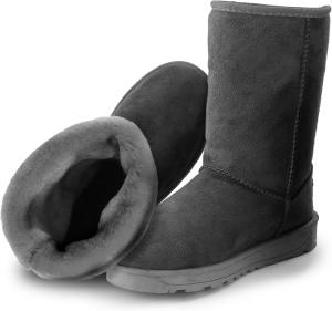 Женские зимние ботинки для снега, водонепроницаемые, средней высоты, с теплой меховой подкладкой, ультракомфортные, для активного отдыха, классические ComfyElect, Grey