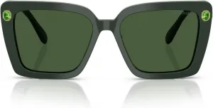 Женские квадратные солнцезащитные очки Swarovski SK6032, Green/Dark Green