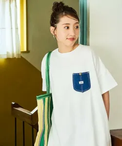 Платье из джинсовой ткани с короткими рукавами и карманами, сшитое на заказ 25SS