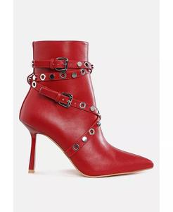 Ботинки Jaunts с люверсами и заклепками London Rag, красный